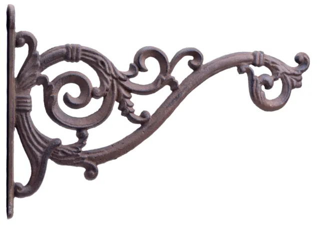 Swooping Vine Plant Hanger Decorative Flower Basket Hook Cast Iron 13.75" Deep N