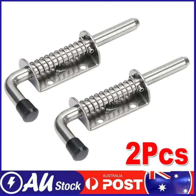 2Pcs Hardware Latch Pin Interior Spring Loaded Solid Barrel Bolt Stainless Steel