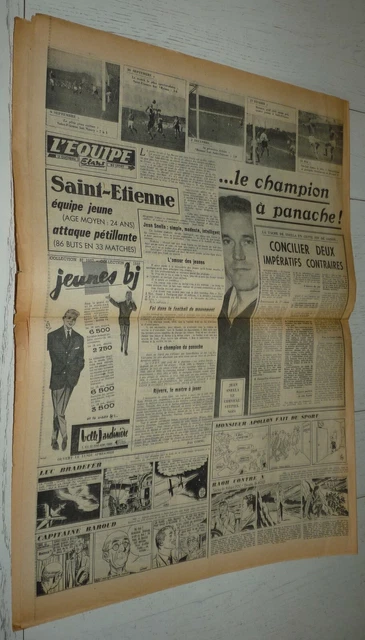 Journal L'Equipe 25/02/74 - Football Strasbourg Nantes Bordeaux Saint-Etienne