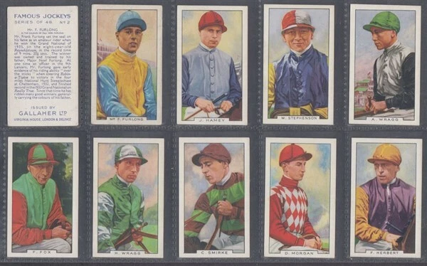 Cigarette Card Part Set Gallaher Famous Jockeys (Mauve Printing) 1936 (Id:cf161)