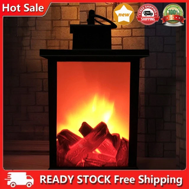 LED Jumping Flame Effect Lights ABS Decorative Light Rectangle Living Room Decor
