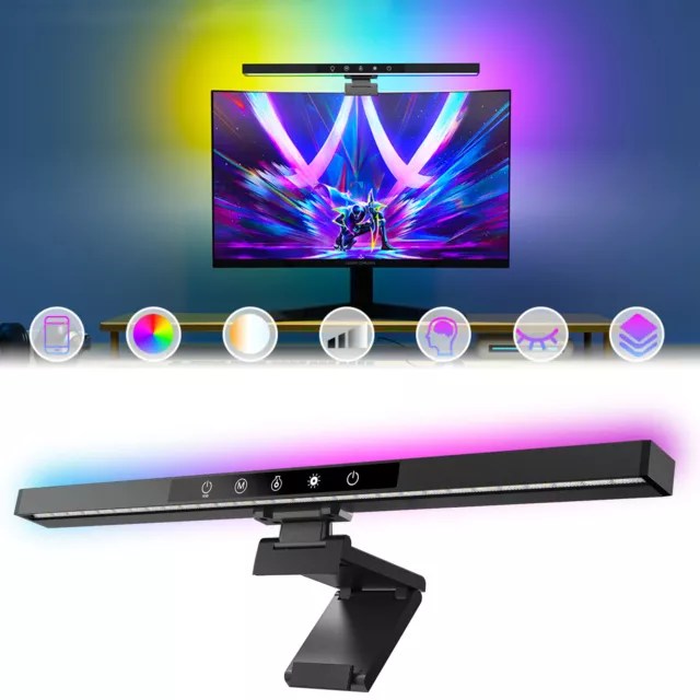 LED Monitor RGB Bar Lichtleiste Laptop Bildschirm Leselampe Tischleuchte Dimmbar