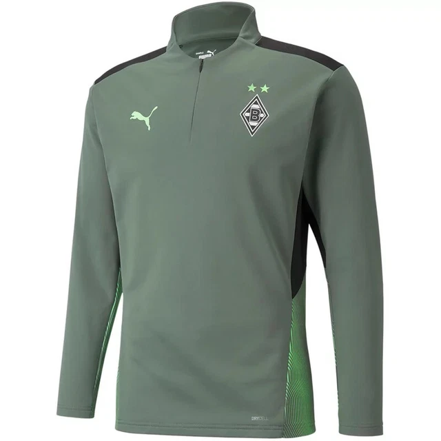 Puma BMG Borussia Mönchengladbach 1/4 Zipper Trainingstop Olive Gr. S L XL 3XL
