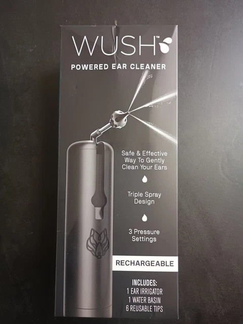 Limpiador de oídos eléctrico BlackWolf Wush seguro y efectivo triple spray ¡nuevo!