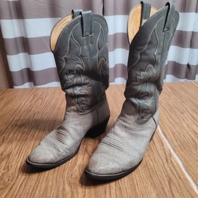 NOCONA BOOTS MENS 9E Gray Elephant Skin Cowboy Western Riding Heel $125 ...