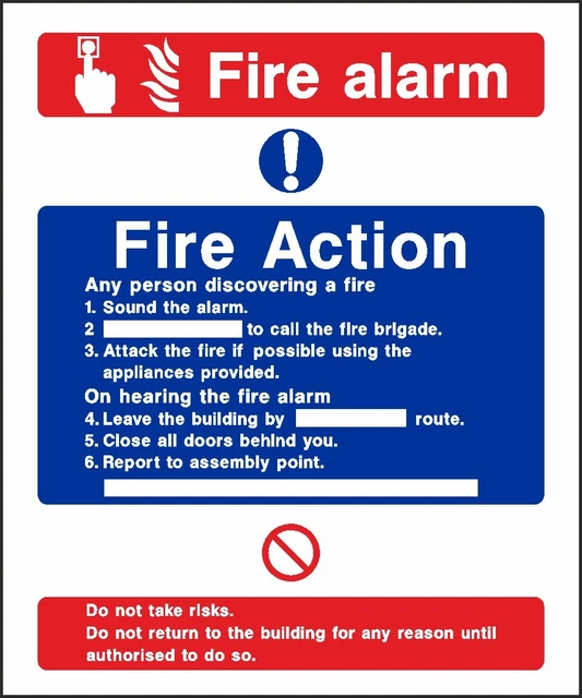 FIRE ALARM SIGN Sticker Caution Warning Hazard Alert [V6FACT016] £3.67 ...