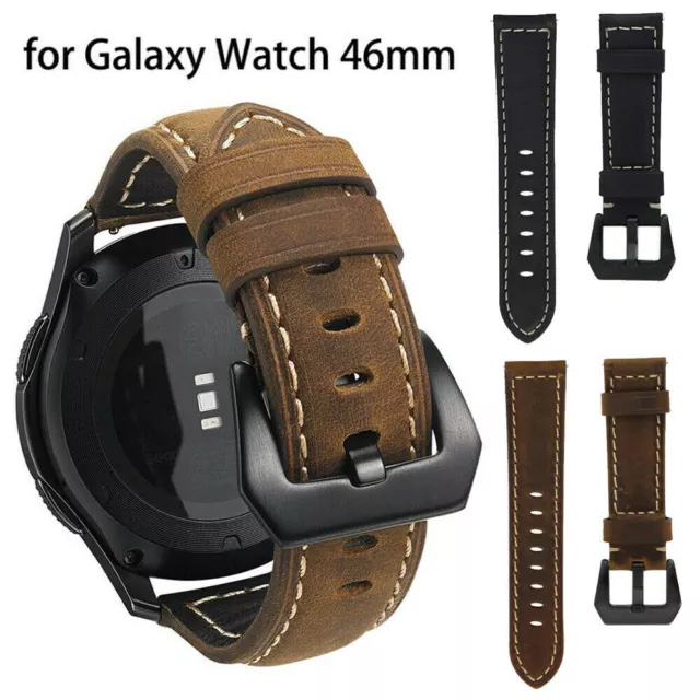 For Samsung Galaxy Watch 42mm/46mm R800 R810 Leather Bracelet Wrist Strap Band