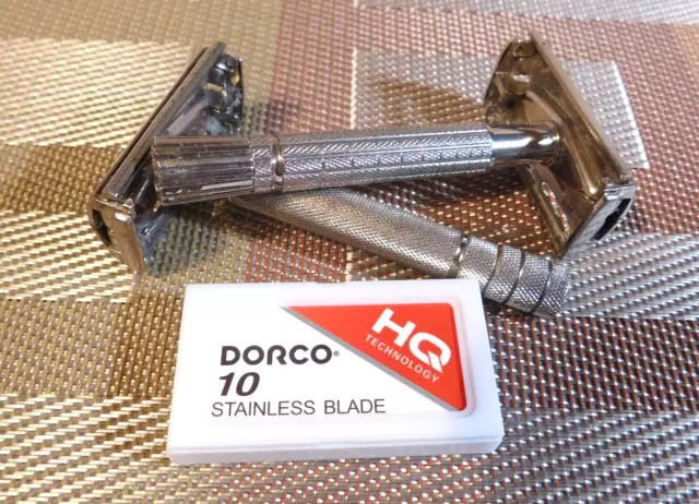 Lot of 2 Vintage Gillette Razors:  "Super Speed" + "Flare Tip" + 10 New Blades