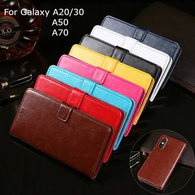 For Samsung Galaxy A20 A30 A50 A51 A70 A71 Leather Wallet Flip Case Card Cover