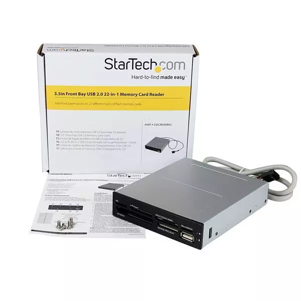 STARTECH 3.5in Front Bay 22-in-1 USB 2.0 Internal Multi Media Memory Card Reader 3