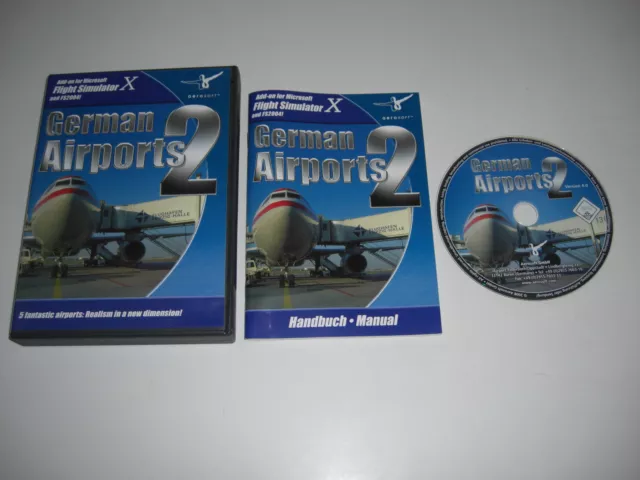 GERMAN AIRPORTS 2 Pc Cd Rom nac Add-On Flight Simulator Sim 2004 & X FS2004 FSX