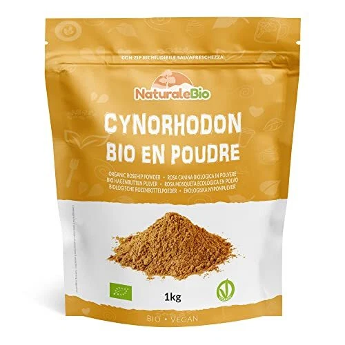 Cynorrhodon Cru Bio en poudre 1kg. Rose musquée Naturelle et Pure moulu à par...