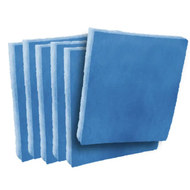 (6) Blue/White Polyester Filter Pads 1" Poly CHOOSE SIZE