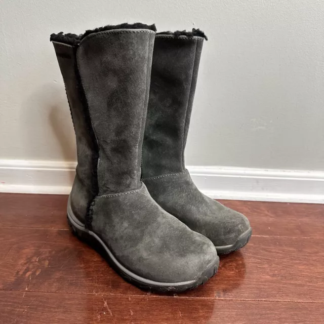 Patagonia Women's Lugano Waterproof Gray Suede Faux Fur Winter Boots Size 7