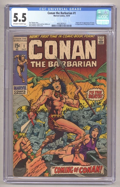 Conan The Barbarian 1 (CGC 5.5) 1st app! Roy Thomas Barry Smith 1970 (Q1018)