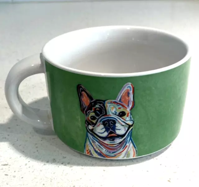 Pier 1 Imports replacement  puppy dog stackable  coffee Mug (Boston terrier )