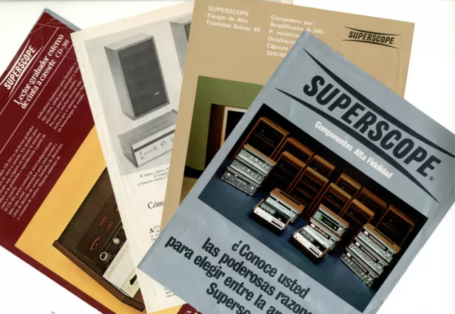 Superscope - Lote De + De 20 Folletos Años 70 - Coleccion