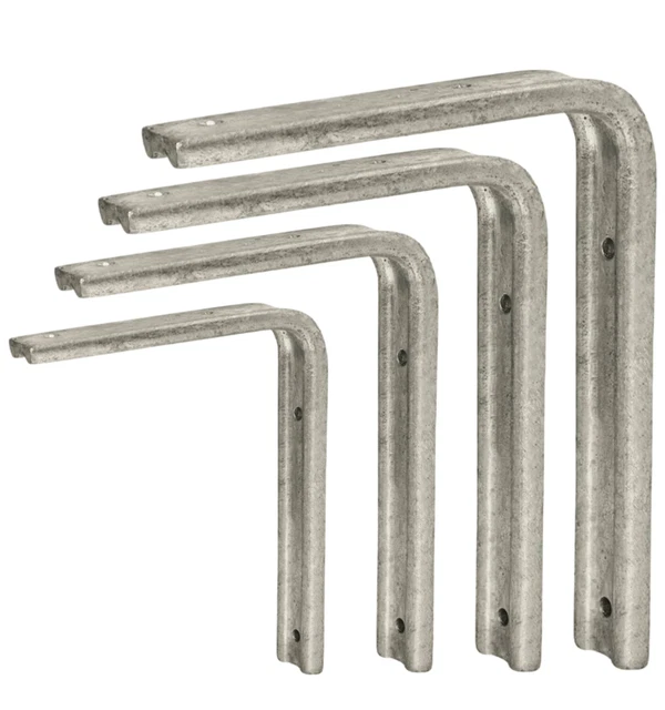 GALVANISED FLUTED ANGLE Shelf Brackets 7 Sizes Heavy Duty Steel