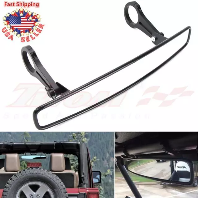 Universal UTV 15" Center Rearview Race Roll Bars Convex Mirror 1.75" 1-3/4 Clamp