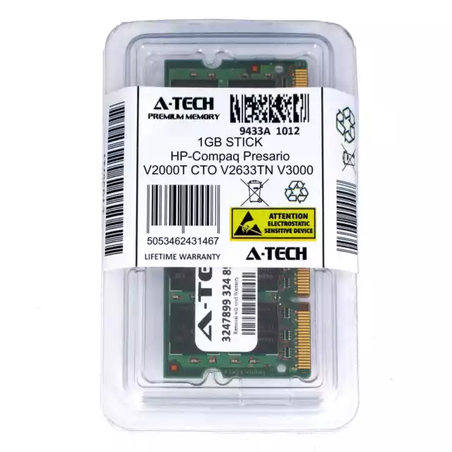 1GB SODIMM HP Compaq Presario V2000T CTO V2633TN V3000 V3000T CTO Ram Memory