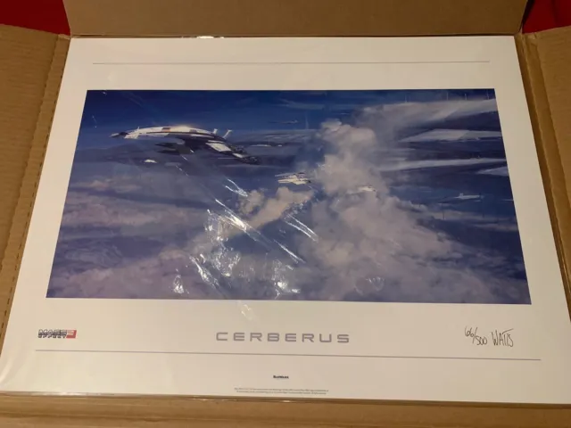 Mass Effect 2 CERBERUS Official Bioware Lithograph Art Print SIGNED #66 18x24"