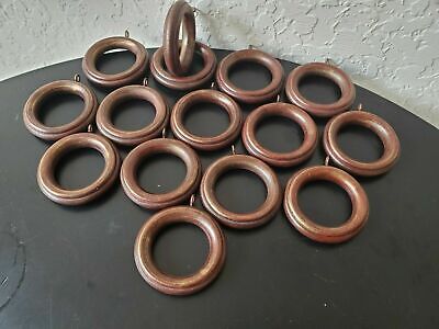 Wooden Curtain Drapery Rings with Hook Eyes Pole Rod Rings Craft Drapery 16 pcs.