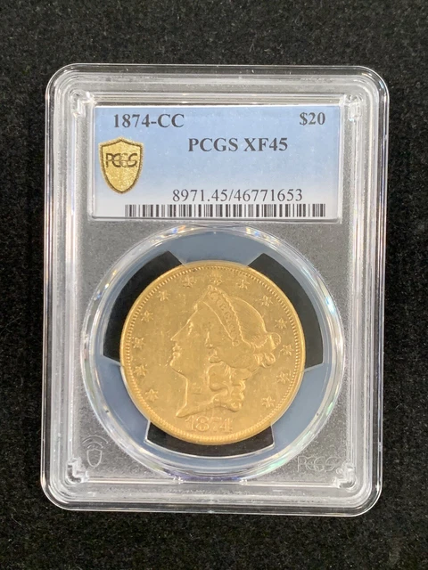 1874 Cc Gold $20 Liberty Head Double Eagle Pcgs Xf45