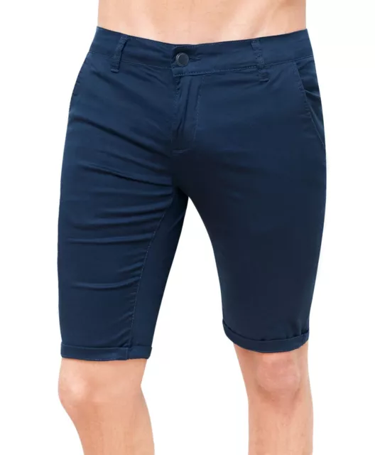 Pantaloni Corti Uomo Diamond Casual Blu Scuro Bermuda Shorts Pantaloncino