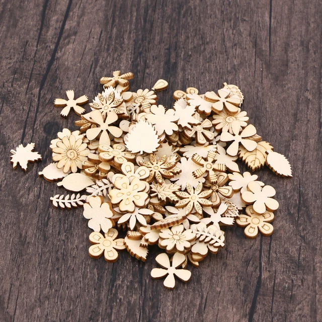 50 pz disco di legno di Natale bambù bambino arredamento in legno scollo floreale