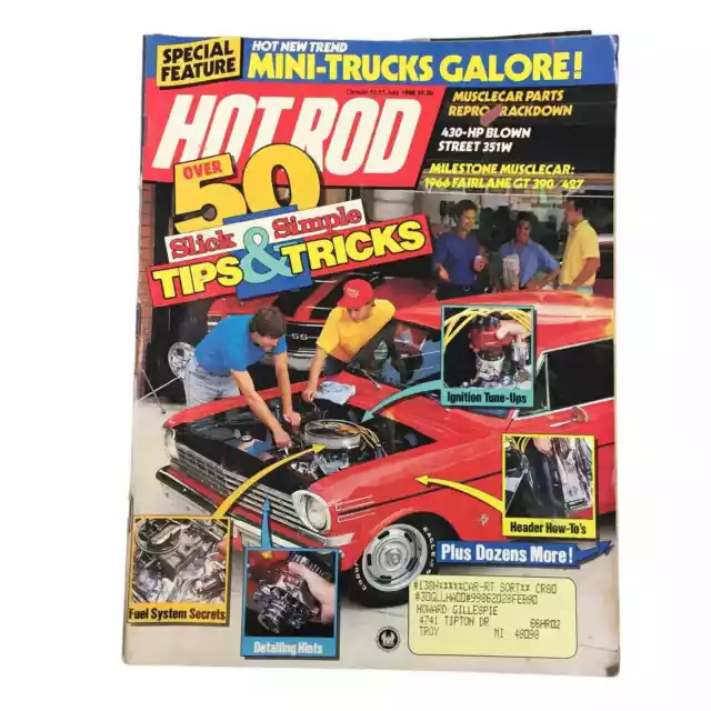 Hot Rod Magazine July 1988 - 430 HP Blown 351W - 1966 Fairlane GT - Muscle Car