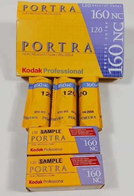 (5 ROLLS) Kodak Portra 160 NC - 120 Professional Color Film NOS - Expired 2008