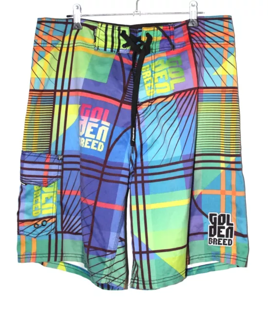 Golden Breed Mens Size 87/34 Boardshorts Multicoloured Beach Swim Summer