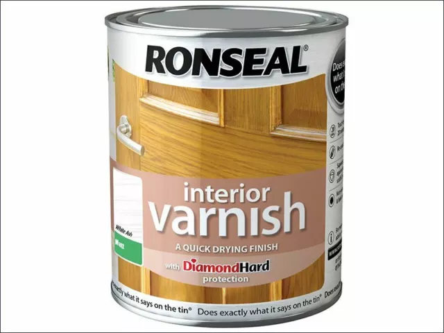 Ronseal - Barniz para interiores, secado rÃ¡pido, ceniza blanca mate, 750 ml