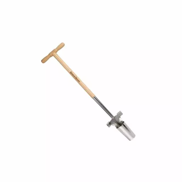 Kent & Stowe Stainless Steel Long Handled Bulb Planter,  FSC® approved ash wood