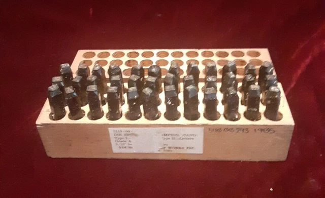 Young Brothers 36 Piece Die , Metal Stamping, Type I Numeral And Type Ii Letter