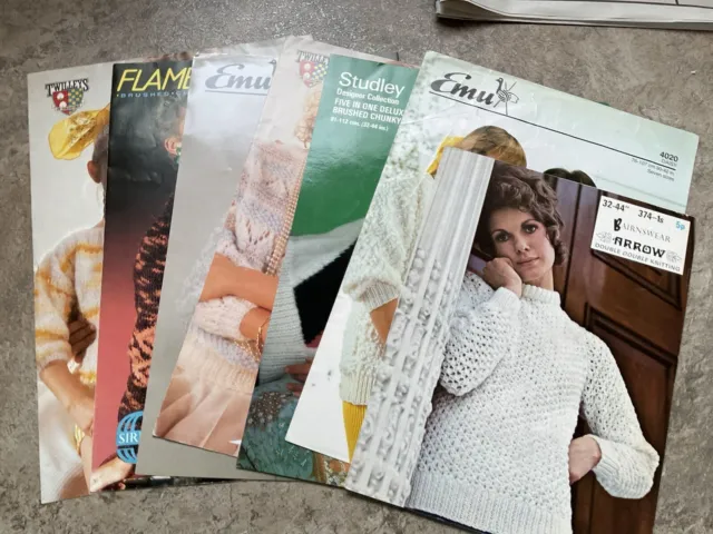 Craft Clearout 7 Vintage Chunky Knitting Patterns