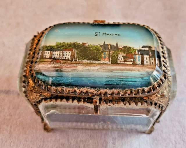 Coffret à Bijoux Ancien Napoléon III En Verre Biseauté Et Laiton - Coffre Le Panthéon - Occasion
