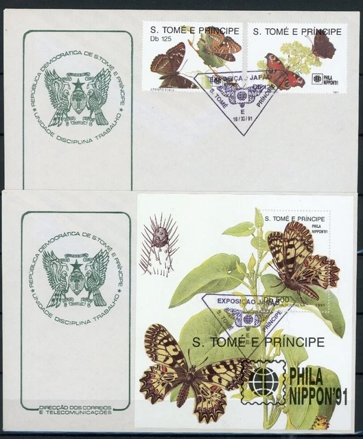 Sao Tomé Principe 1280-1281, Block 264 gestempelt SST auf Brief #JW624