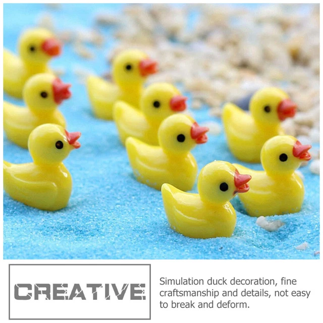 50 Pcs Miniature Toys Resin Duck Charms Artificial Duck Terrarium Decor Fairy 5