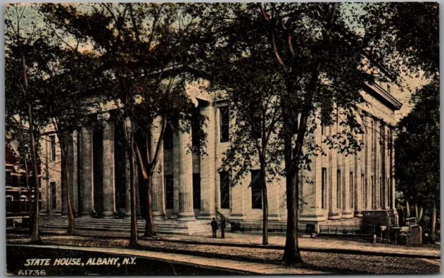 Vintage 1910s ALBANY, New York Postcard "STATE HOUSE" Capitol Building View