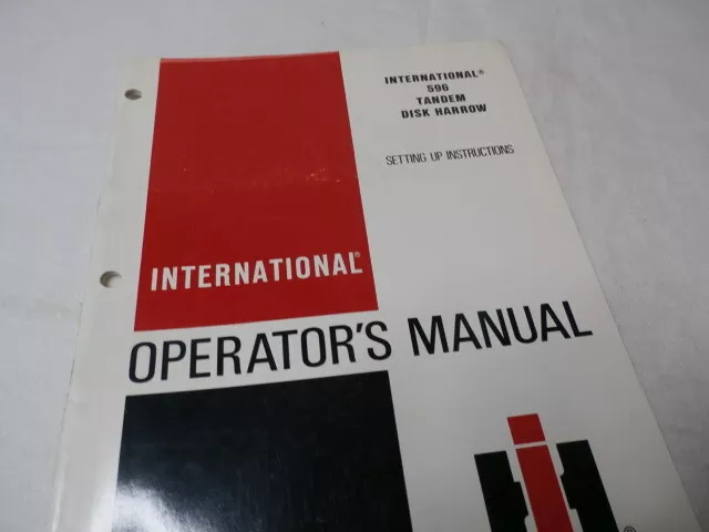 International Harvester 596 Tandem Disk Harrow Operators Manual GDSD rwb