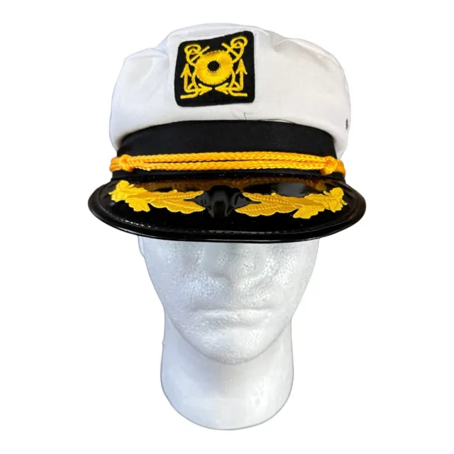 Captain Yacht Sailing Hat Snapback  Adult Costume Halloween Skippper Boat VTG