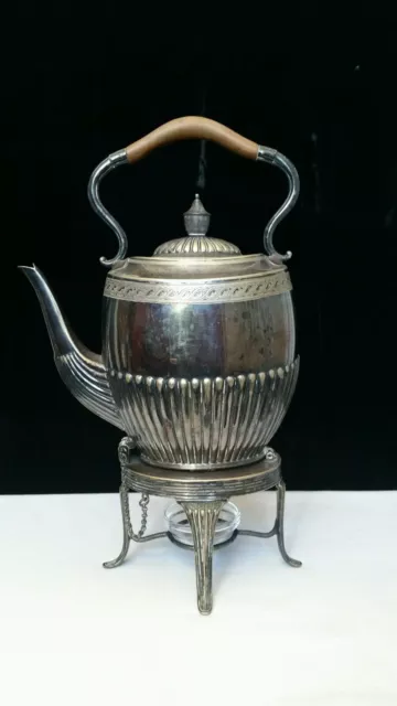 1850-1899 Victorian Atkin Brothers SilverPlate Tilting Teapot Spirit Kettle