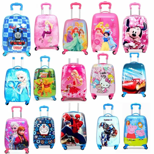 Kids Toddler carry On Hard Shell Cartoon Suitcase/Luggage Light Weight 18" AU