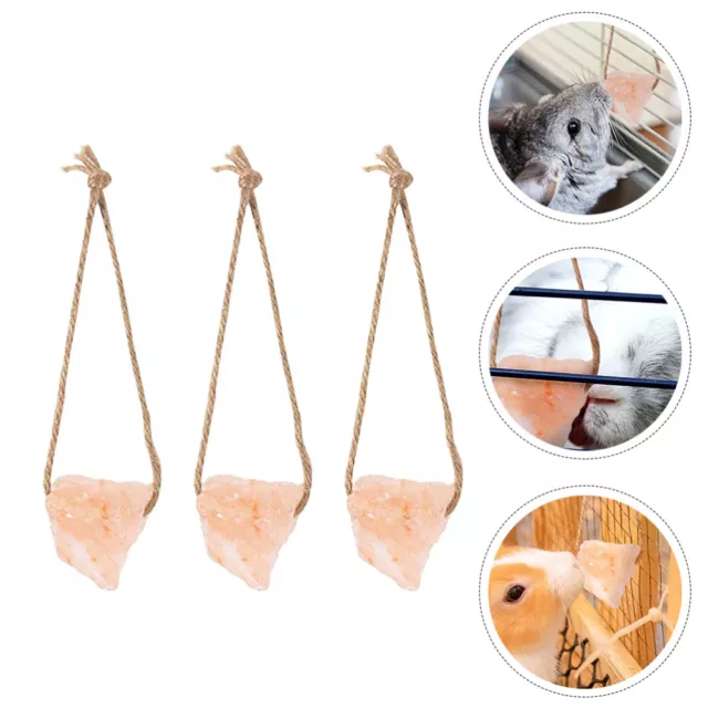 3 Pcs Mineral Saline Pet Hamster Cage Toy Himalayan Animal Salt