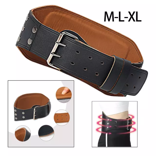 Ceinture d'haltérophilie en cuir PU pour homme et femme, boucle réglable,  de