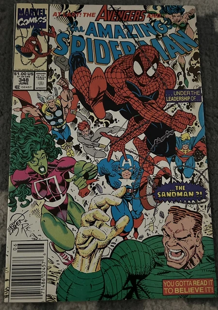 Amazing Spider-Man #348   Sandman Leaves The Avengers Marvel Comics 1991 Vf+