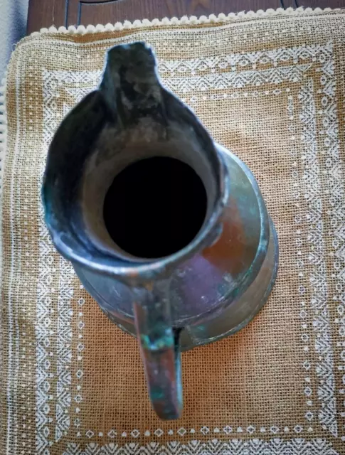 Rustic antique copper urn pitcher 3