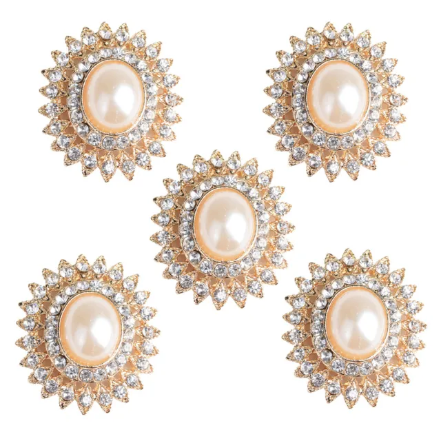 5 stücke Kristall Perle Verzierungen Flatback Tasten für Hochzeit