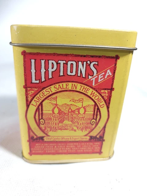 Vintage Lipton Tea Planter Ceylon Square Metal Tin/Canister Bristol Ware